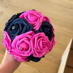 Pink and navy Rose Bouquet